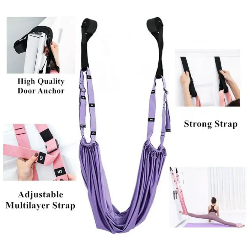 Adjustable Aerial Yoga Strap Hammock Swing Stretching Anti-gravity Inversion Exercises Multilayer Belt