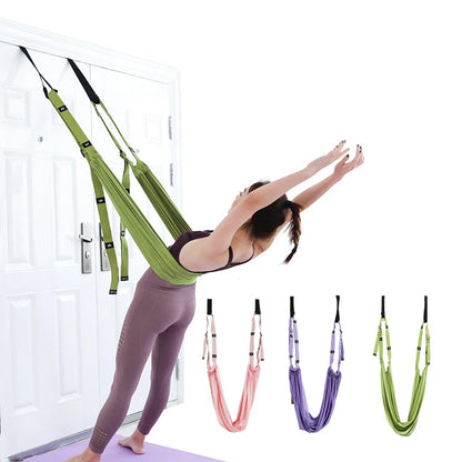 Adjustable Aerial Yoga Strap Hammock Swing Stretching Anti-gravity Inversion Exercises Multilayer Belt