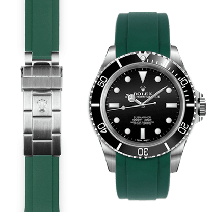 Curved End Rubber Strap for Rolex Submariner No-Date Deployant