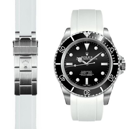 Curved End Rubber Strap for Rolex Submariner No-Date Deployant